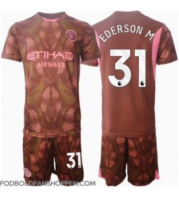 Manchester City Ederson Moraes #31 Målmand Hjemmebanetrøje Børn 2024-25 Kortærmet (+ Korte bukser)